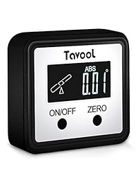 Buscador de ángulos de indicador de ángulo digital   Tavool Mejorador de sierra digital mejorada Indicador de ángulo de magnético Nivel digital magnético Cuadridor de bisel Inclinómetro con retroiluminación Pantalla LCD para sierra de inglete Carpintería