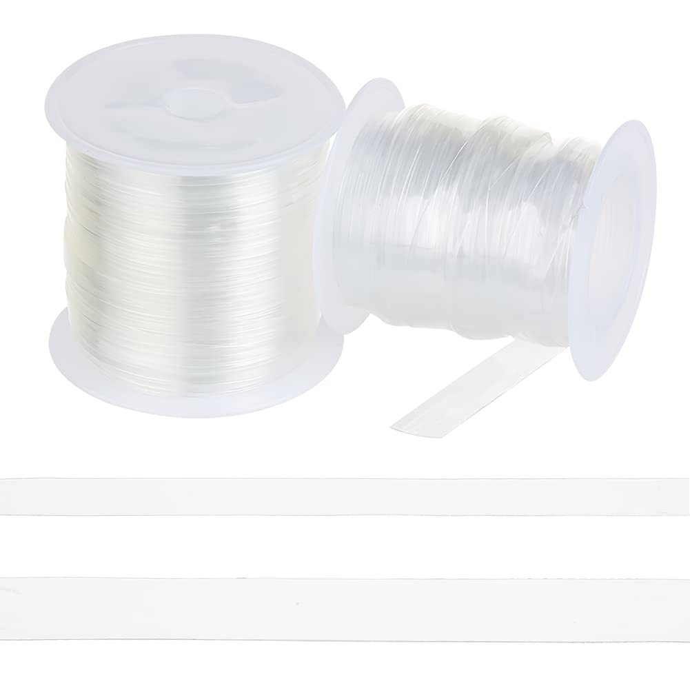 NBEADS Clear Elastic Strap, 6mm/10mm Width 2 Styles 30m Total Transparent Elastic Band High Flexibility Clear Elastic for DIY Shoulder Bra Clothes Sewing Project
