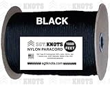 SGT KNOTS SuperRound Nylon Paracord with Poly Core 1,000 feet (Black)