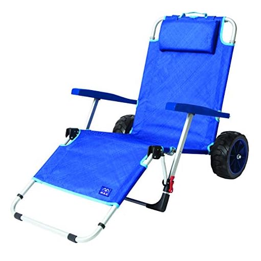 Mac Sports Beach Day Foldable Chaise Lounge Chair with Integrated Wagon