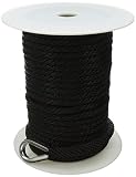 Extreme Max 3006.2048 BoatTector Premium Solid Braid MFP Anchor Line with Thimble, 3/8-Inch x 50-Feet, Black