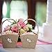 GuiHe 2PCS Burlap Double Heart Wedding Flower Girl Basket with Bowknot for Vintage Rustic Wedding Ceremony