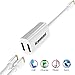iPhone / 7Plus/ 8 / 8Plus/ X Adapter & Splitter, 2 in 1 Dual Lightning Headphone Jack Audio + Charge Cable Adapter, Compatible for iOS 11 or Later, Sync,Music Control,Charge Function at The Same time