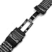 Hstrap 20mm Metal Watch Bands Deployment Buckle Brushed Polished Black Watch Band Strap for Men