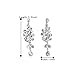 BriLove Wedding Bridal Dangle Earrings for Women Victorian Style Crystal Cluster Teardrop Leaves Dangle Earrings Clear Silver-Tone