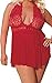 COSWE Moonight Plus Size Lace Top Babydoll Lingerie for Women (5XL, Red)