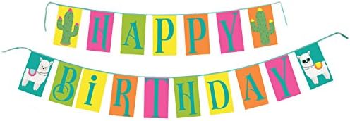 Lilly and the Bee Novelties Boho Bash Llama and Cactus Party Banner