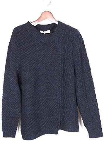 Amazon シーグリーン ニット セーター アシンメトリー 鹿の子 ケーブル編み Msg18a9003 ネイビー ローゲージ メンズ 3 セーター 通販