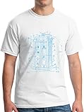 Vitruvian Tardis by Leonardo Da Vinci T-Shirt