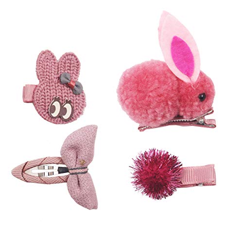 48PCS Baby Girls Hair Accessories Set Baby Hair Clips Fully Lined Cute Hair Bows Clips Elastic Hair Bands Bow Hair Ties Ponytail Holders for Little Girls Toddlers Kids Children (Pink+Khaki)