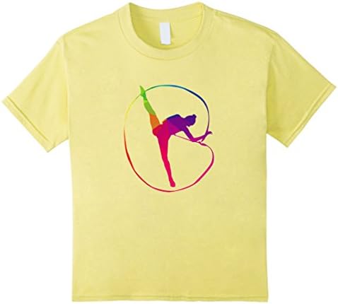 Kids Rhythmic Gymnastics Ribbon Poly T-Shirt 12 Lemon