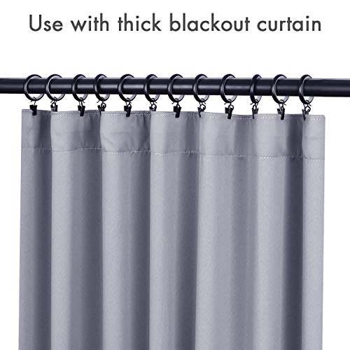SPLF 24 Pack Metal Curtain Rings with Clips, Quiet Smooth with Nylon Insert, Heavy Duty Rustproof Vintage Drapery Eyelet Curtain Rods Hangers Rings, 1.4 Inch Inner Diameter, Black - Thumbnail 4