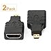 SHD HDMI Adapter Micro HDMI Male to HDMI Female HDMI Coupler Gold Plated HDMI Cable Connector-2Pack