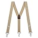 Suspender Store Solid Suspenders -1.5-Inch Wide Elastic - Y-Back - Trigger Snaps - 42