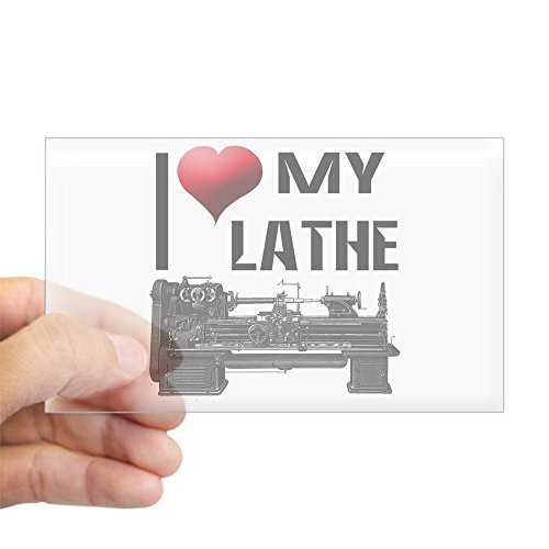 CafePress I Heart (Love) My Lathe Rectangle Sticker Rectangle Bumper Sticker Car Decal