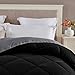 Seward Park Full Queen Size Black Grey Comforter Reversible Lightweight Boys Bedding Cooling Bedspread All Season Fall Blanket