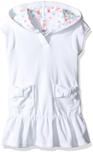 Hulu Star Little Girls' Cotton Cloud Swim Cover up Dress, White, Medium