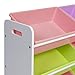 Best Choice Products 4-Tier Kids Wood Toy Storage Organizer Shelves Rack for Playroom, Bedroom, Living Room, Class Room w/ 12 Easy-to-Clean Removable Plastic Bins - Pastel