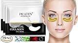 PIL'ATEN 15 Pairs (30 Pieces) Anti-Aging Hydrating 24K Gold Collagen Eye Masks, Collagen Eye Pads - No More Wrinkles, Bags, Dark Circles, Puffiness, and Dry Skin Around Eyes!