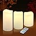 Ollieroo 3pcs Flameless LED Candle Lights 12 Color Changing with Remote Control and Timer for Wedding Party Christmas Lights