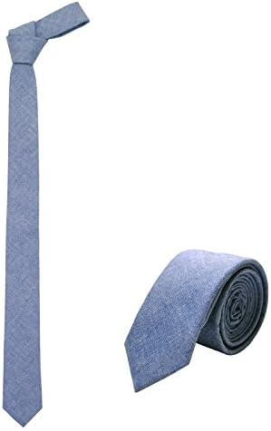 jnjstella Men's Cotton Solid Skinny Necktie 2" Tie