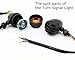 2PCS Heavy Duty Aluminum Motorcycle Turn Signal Light Lndicator Halogen Grill Amber Bulb Bullet Motorbike For Harley Kawasaki Yamaha KTM Dyna Chopper Sportster Cafe Racer Honda Suzuki BMW Parts(Black)