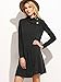 Milumia Women's Buttoned Turtleneck Slub Long Sleeve Basic Short Dress