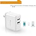 Quick Charge 3.0 Wall Charger, [QC3.0+2.4A] Dual USB Fast Charging Station Travel Power Adapter with Foldable Plug for Samsung Galaxy S8/S7/S6/Note 8, iPhone X/8/7/Plus, Huawei Mate 10