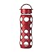 Lifefactory 22-Ounce BPA-Free Glass Water Bottle with Leakproof Cap and Silicone Sleeve, Red