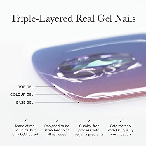 ohora Semi Cured Gel Nail Strips (N Flyway) Works with Any UV Nail