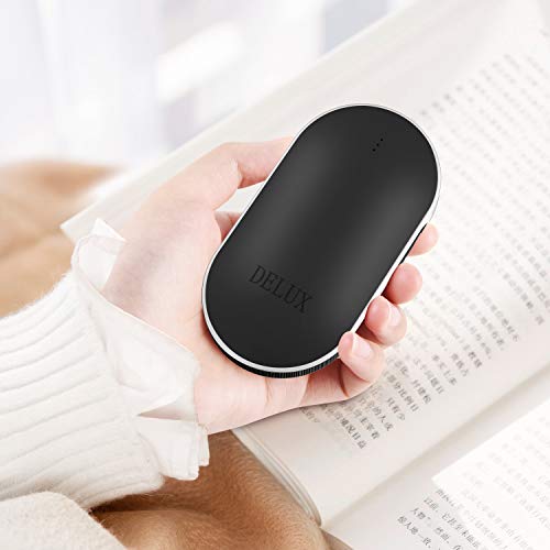 Delux Rechargeable Electronic Hand Warmer, 5200 mAh 2in1 DoubleSided Heating Hand Warmer and