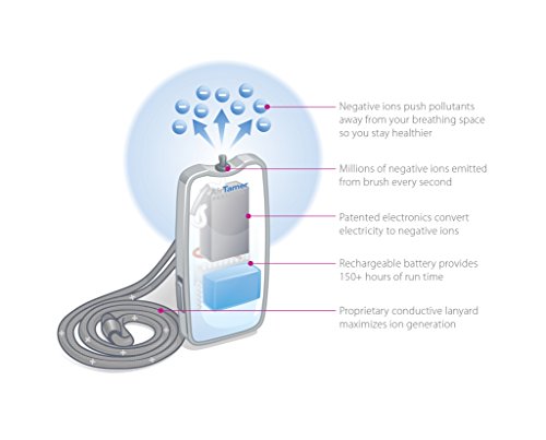 AirTamer A310 Personal Rechargeable | Portable Air Purifier | Negative Ion Generator | Purifies Air Eliminating Germs, Dust, Viruses, Bacteria, Allergens, Mold, Odors, and More | Leather Case