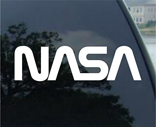 NASA Logo space shuttle decal sticker (6", White)