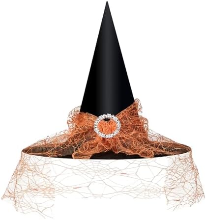 Halloween Witch Hat Mesh Lace Costume Accessory Suitable for Parties Amazon.com: Spooktacular Creations Halloween Black Mesh  main image 2