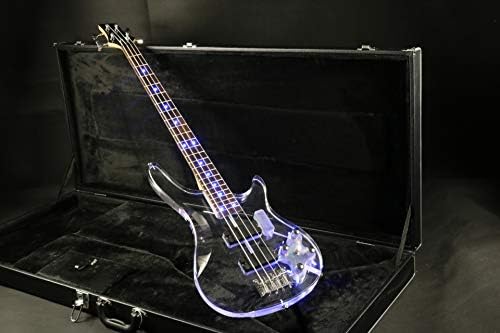 Starshine quality acrylic body led blue led light on body freboard 4string bass electric guitar