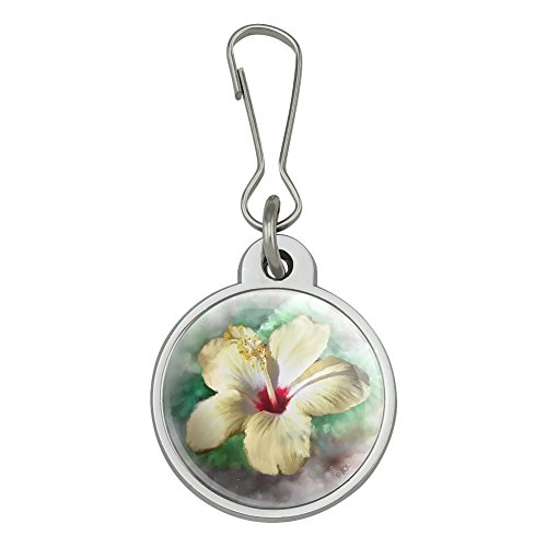 Tropical Yellow Hibiscus Flower Hawaiian Vacation Jacket Handbag Purse Luggage Backpack Zipper Pull Charm