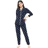 ZEYO Women's Cotton Printed Night Suit Set - Comfy Pajama Shirt & Pants Sleepwear