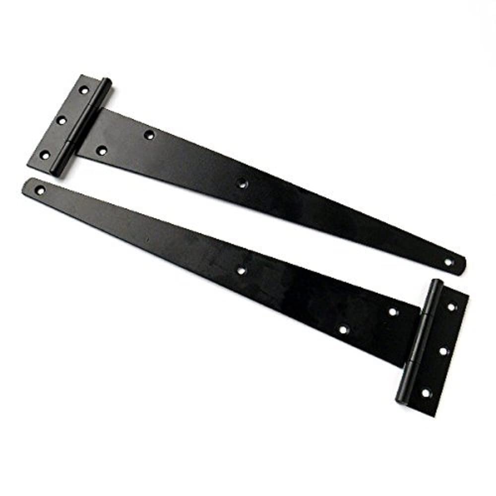 Merriway BH04383 (2 Pcs) Heavy Duty Japanned Tee Hinge 200mm (8 inch) Black - Pack of 2 Pieces