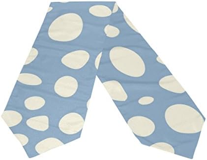 Random Dots Blue Cream Table Runners And Scarves 13 x 70 Inch/12 x 90inch