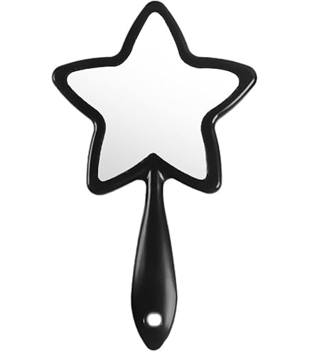 Minkissy Stern-Handspiegel – Tragbar, Mit Elegantem Griff, Ca. 26 Cm, Für Make-up & Pflege