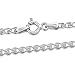 Amberta 925 Sterling Silver 2.3 mm Heart Chain Bracelet Length 7