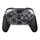 Yeegewin Replacement Shell Case for Switch Pro Controller, Colorful Anti-Slip Hand Grip Shell Cover Super Switch DIY Faceplate and Backplate Case (Clear)