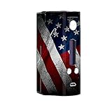 Skin Decal Vinyl Wrap for Wisemec Reuleaux rx200 Vape Mod Box / American Flag distressed