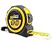 Magnelex Tape Measure 33-Foot (10m) , Inches and Metric Measuring Tape for Construction, Home Use and DIY, Smooth Sliding Nylon Coated Ruler, Strong Belt Clip, Impact Resistant Rubber Covered Case