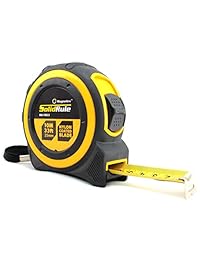 Magnelex Cinta métrica en pulgadas y metros. Cinta métrica para la construcción, uso en el hogar y bricolaje, regla deslizante suave de hule, con revestimiento de nailon, fuerte clip de cinturón, resistente al impacto, suave estuche de hule