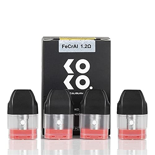 Uwell Caliburn KOKO Replacement Pods, 1.2ohm, Compatible with Caliburn KOKO Kit, Refillable Uwell Vaping PODs, No Nicotine No Liquid