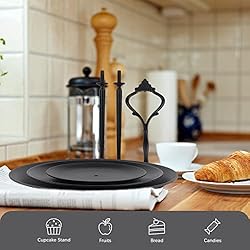 Lucky Will Black Tiered Dessert Serving Tray for