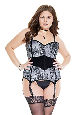 Coquette Plus Size Lingerie Corset - 1X/2X White Shapewear With Adjustable Straps