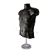 Male Mannequin Torso, Dress Form Hollow Back Body or Tshirt Display, w/Economic Plastic Stand for Counter or Hanging by EZ-Mannequins Temporal Photos or Design, Easy to Assemble and Store, S-M Sizes.