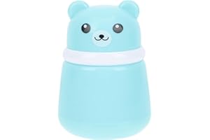 Ipetboom Baby Powder Container with Puff 3.93 Inch Cute Bear Design Portable Infant Talcum Powder Bottle for Toddler Skin Car